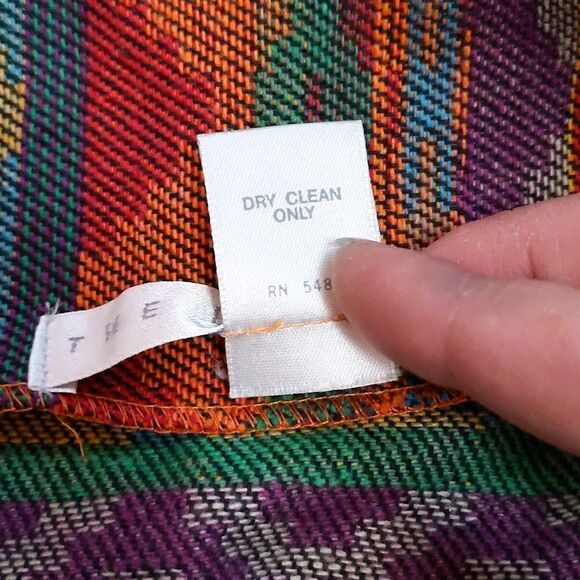 The Limited Vintage Wrap Mini Skirt Size 12 Orange Purple Woven Aztec - Picture 7 of 7